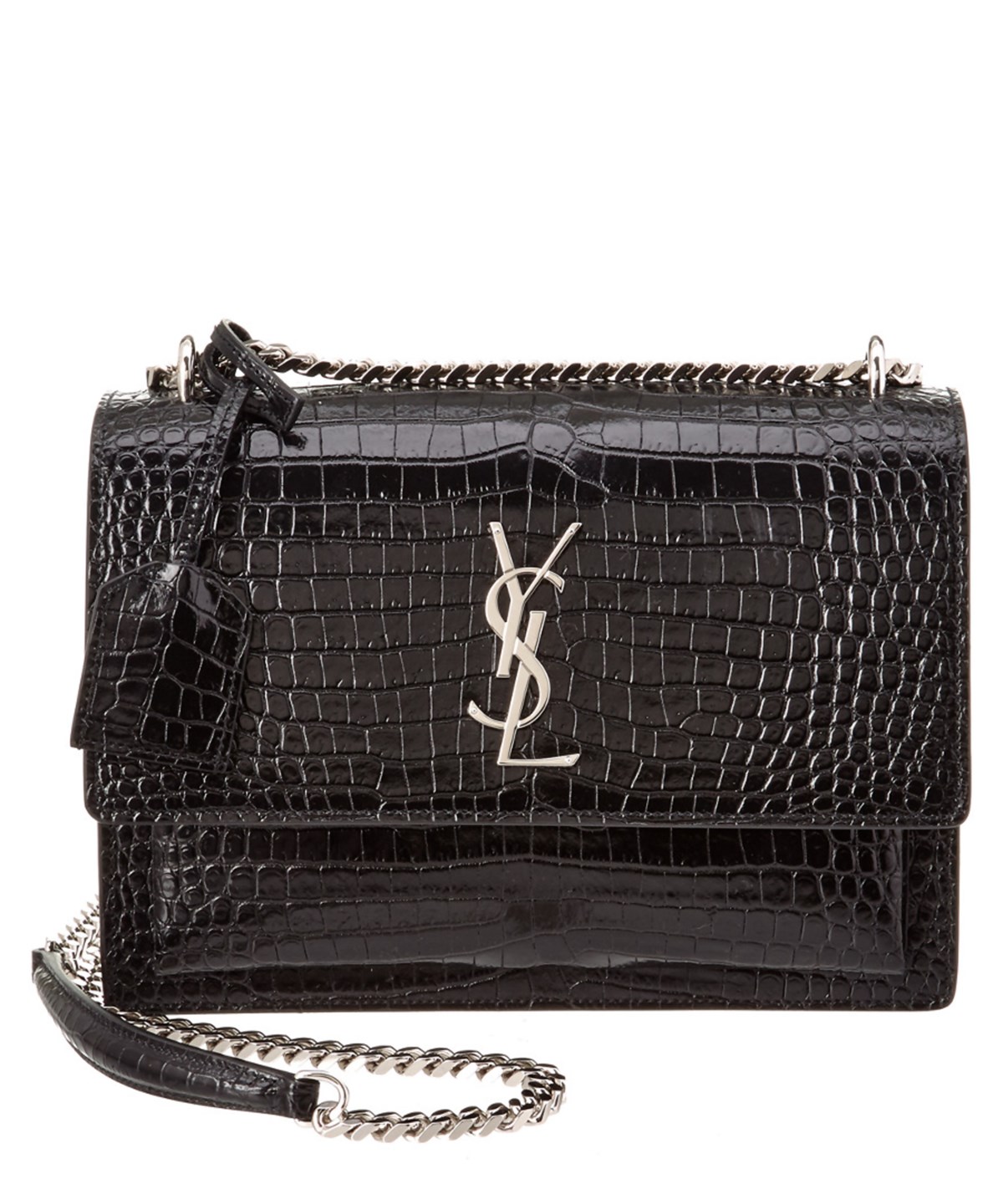 SUNSET MEDIUM CROC-EFFECT LEATHER CROSS-BODY BAG