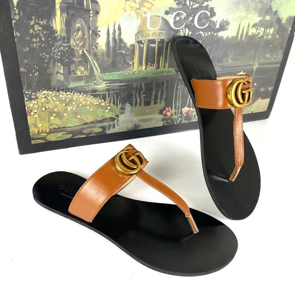 Leather Thong Sandal Brown