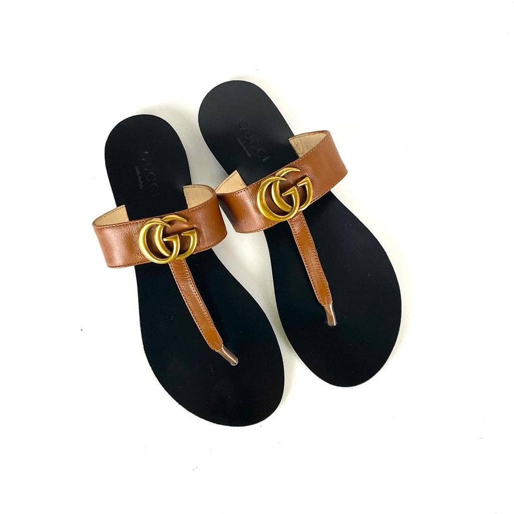 Leather Thong Sandal Brown