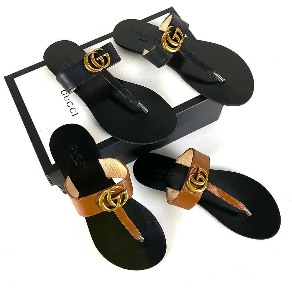 Leather Thong Sandal Brown
