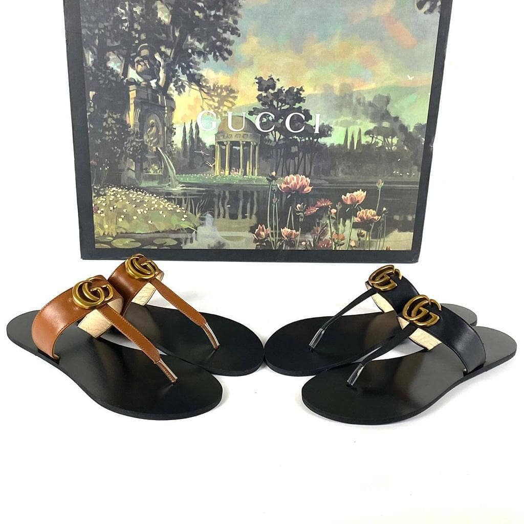 Leather Thong Sandal Black