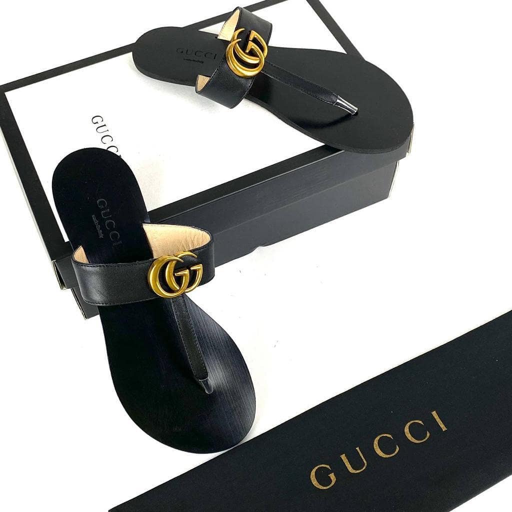 Leather Thong Sandal Black