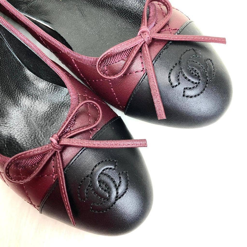 Ballerinas Flat Shoes Burgundy