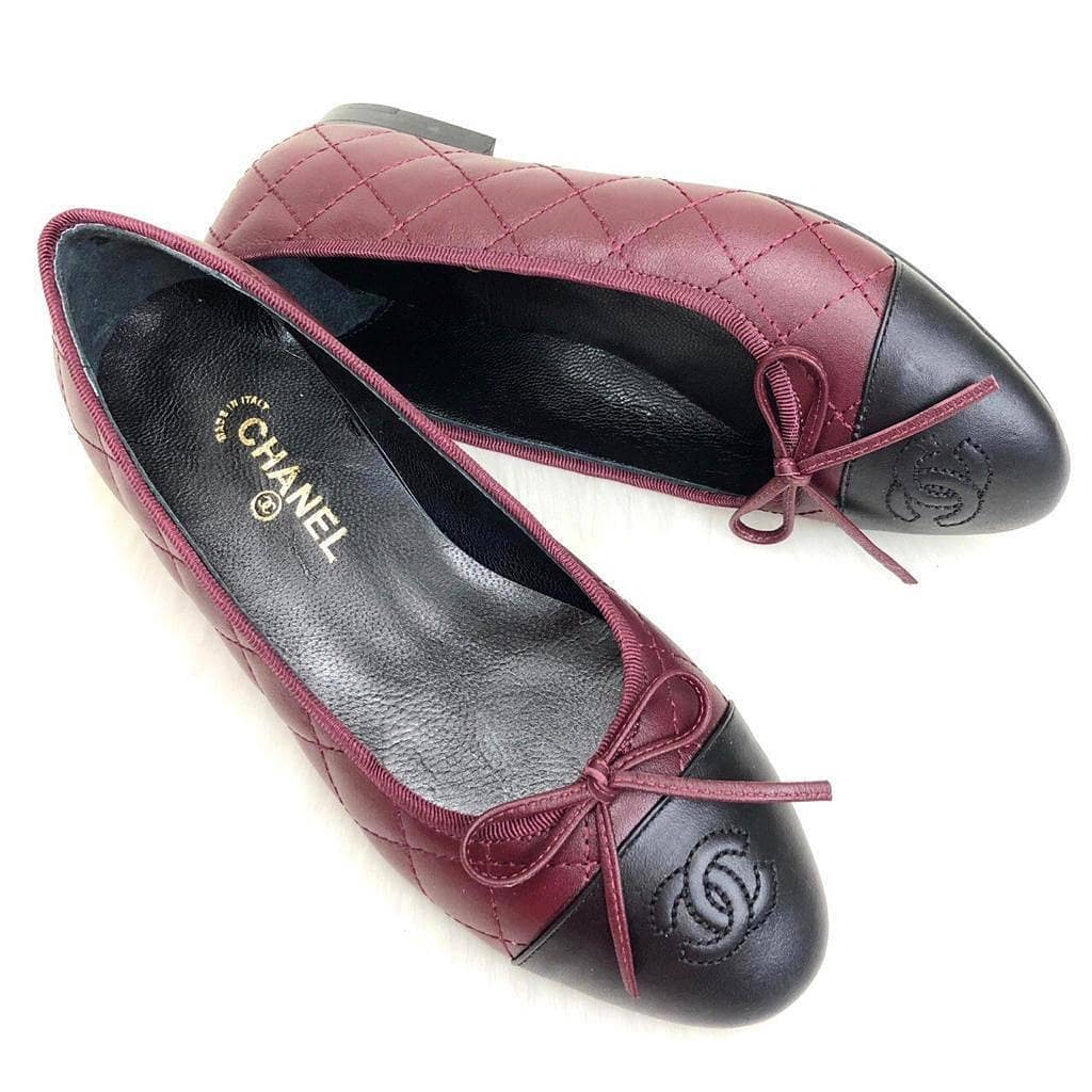 Ballerinas Flat Shoes Burgundy