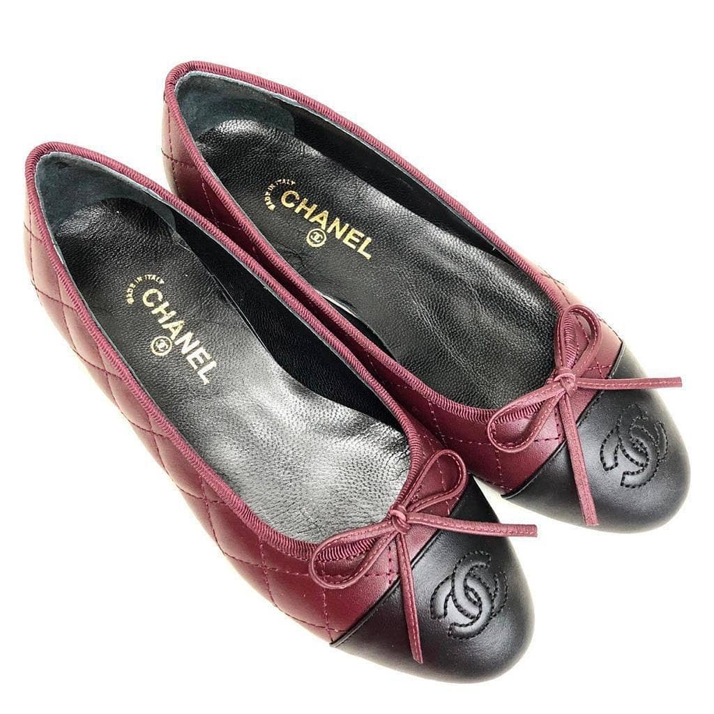 Ballerinas Flat Shoes Burgundy