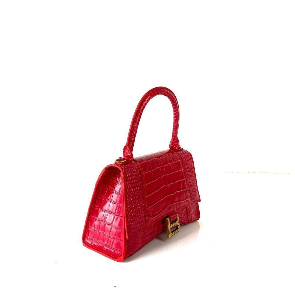 Hourglass Small Top Handle Bag Red