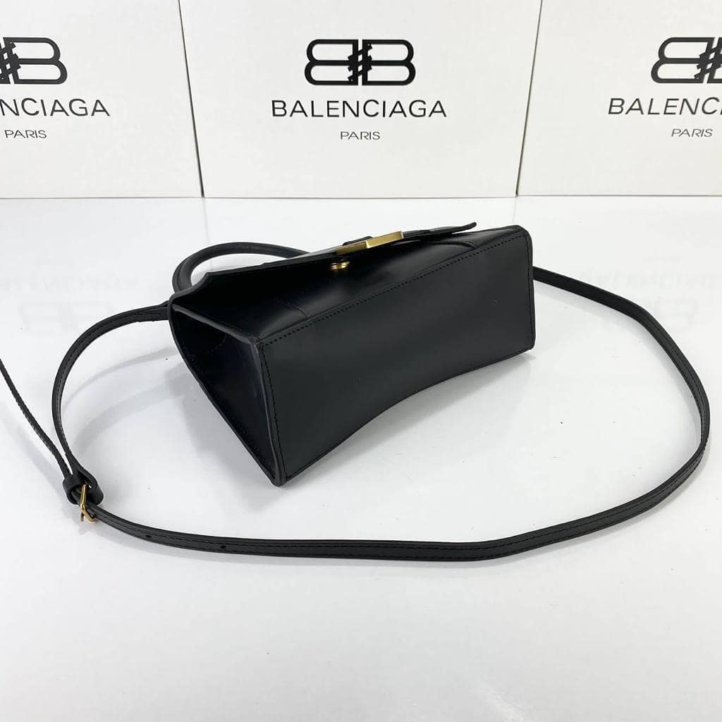 Hourglass Small Top Handle Bag Black