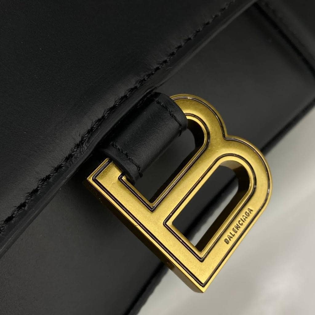 Hourglass Small Top Handle Bag Black