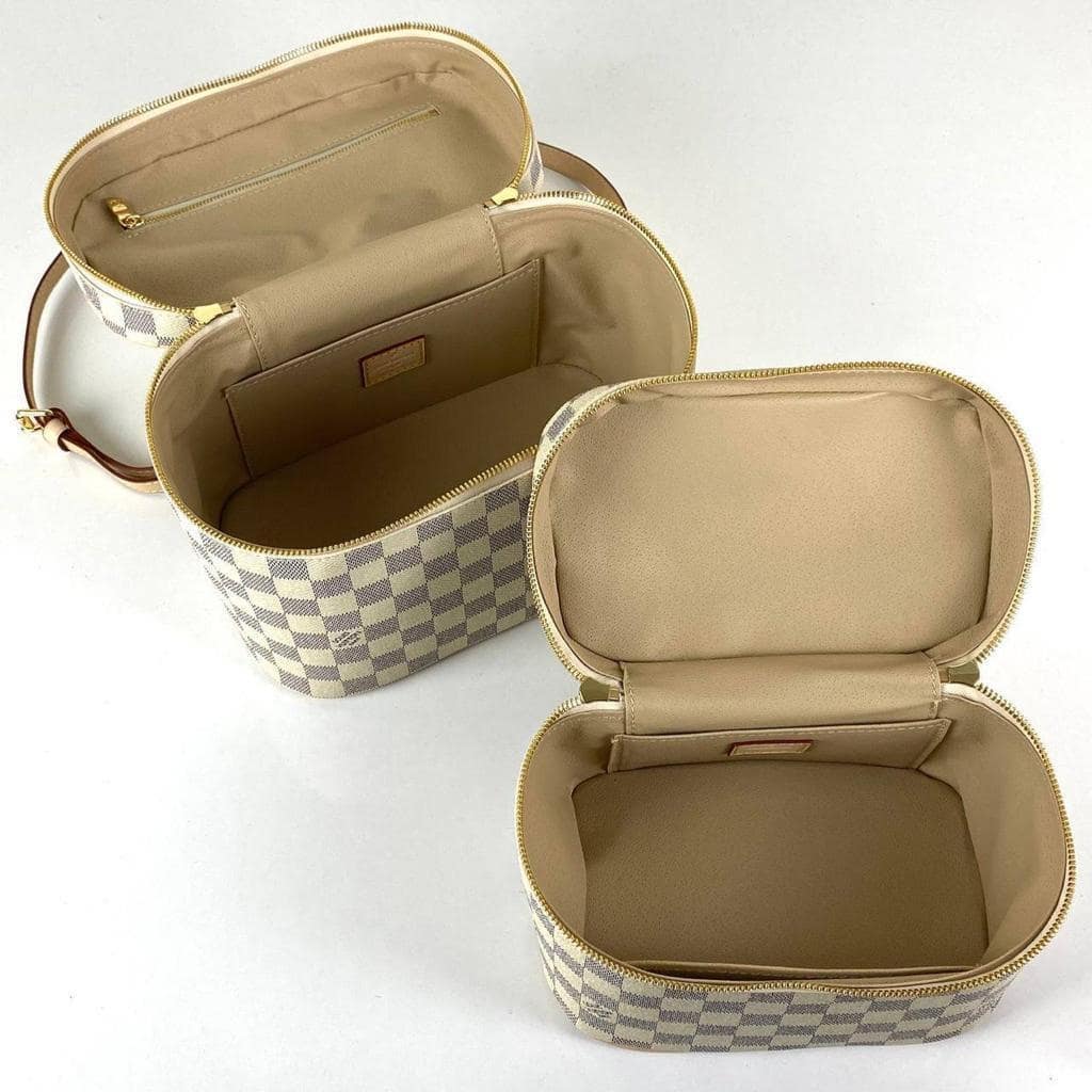 Nice BB & Mini Cosmetic Pouch (White Damier)