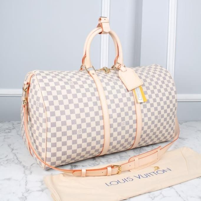 KEEPALL BANDOULIÈRE 55 DAMIER AZUR CANVAS