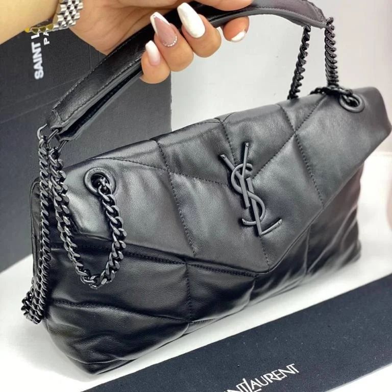LOULOU PUFFER BAG BLACK on BLACK