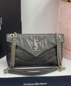 LOULOU PUFFER BAG BLACK SILVER