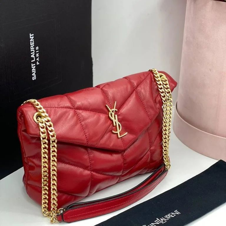 LOULOU PUFFER BAG RED