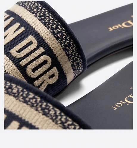 DWAY SLIDE Black Cotton Embroidery