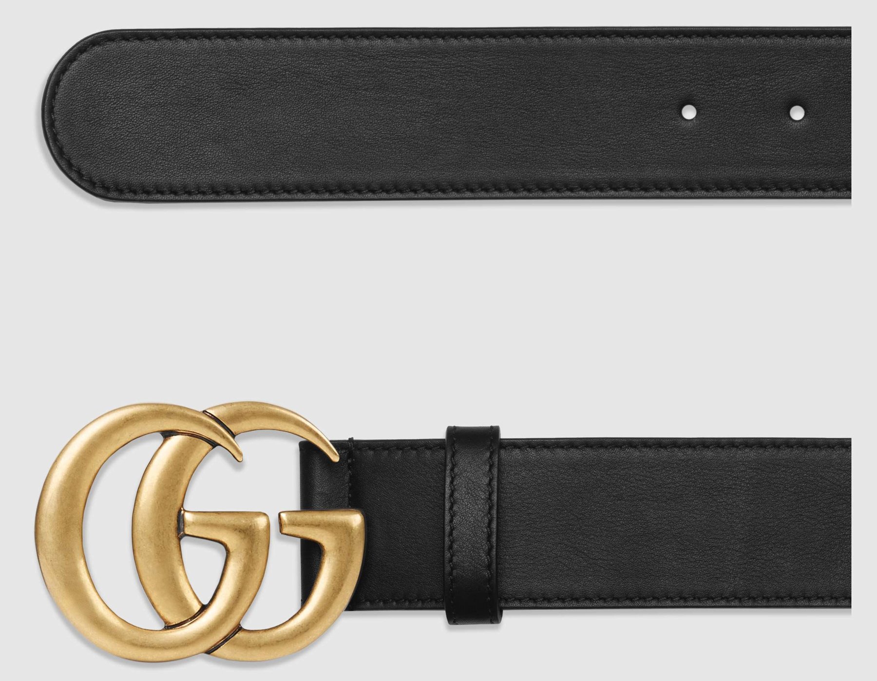 BLACK  %100 LEATHER BELT GOLD / SILVER BUCKLE 40 MM