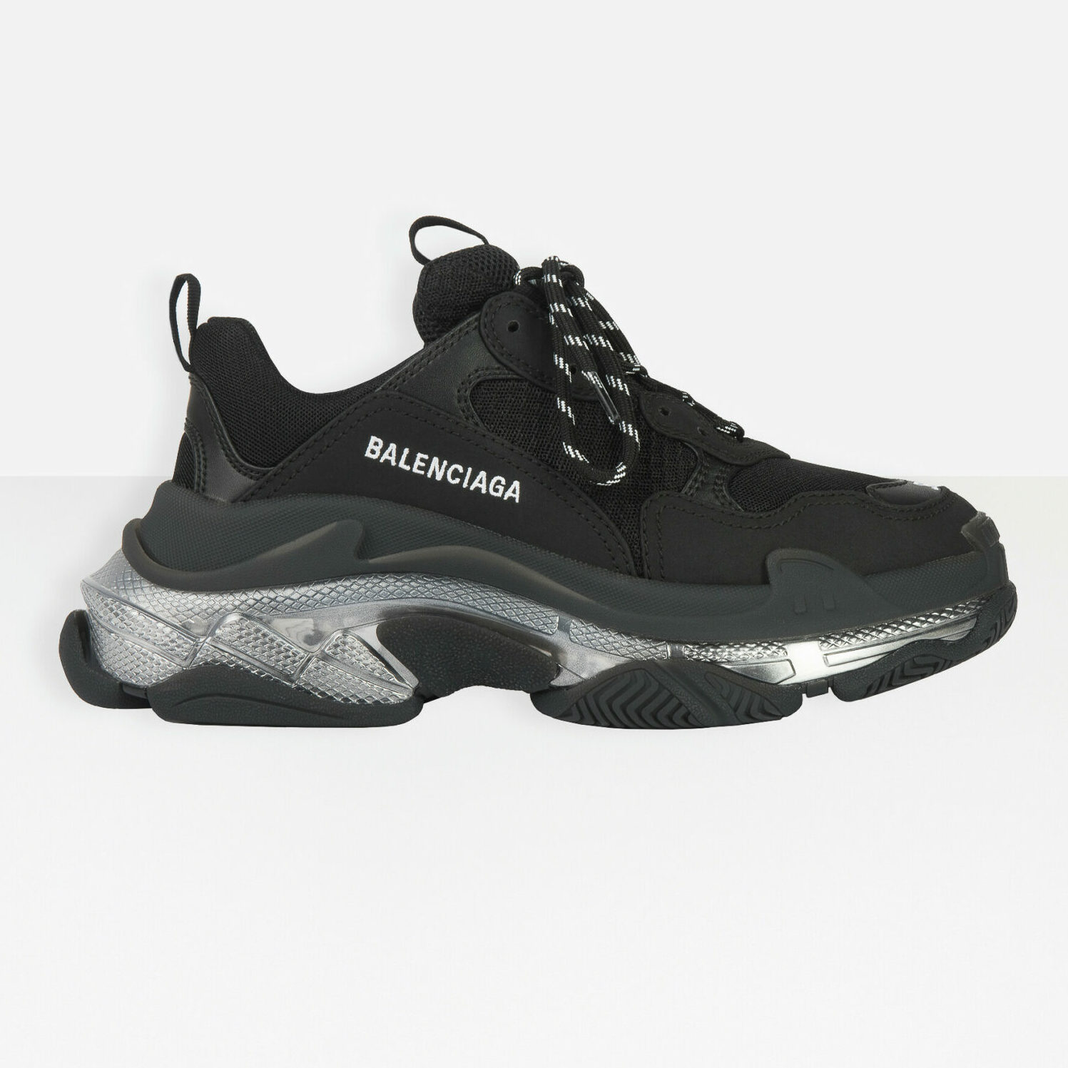 TRIPLE S CLEAR SOLE SNEAKER BLACK