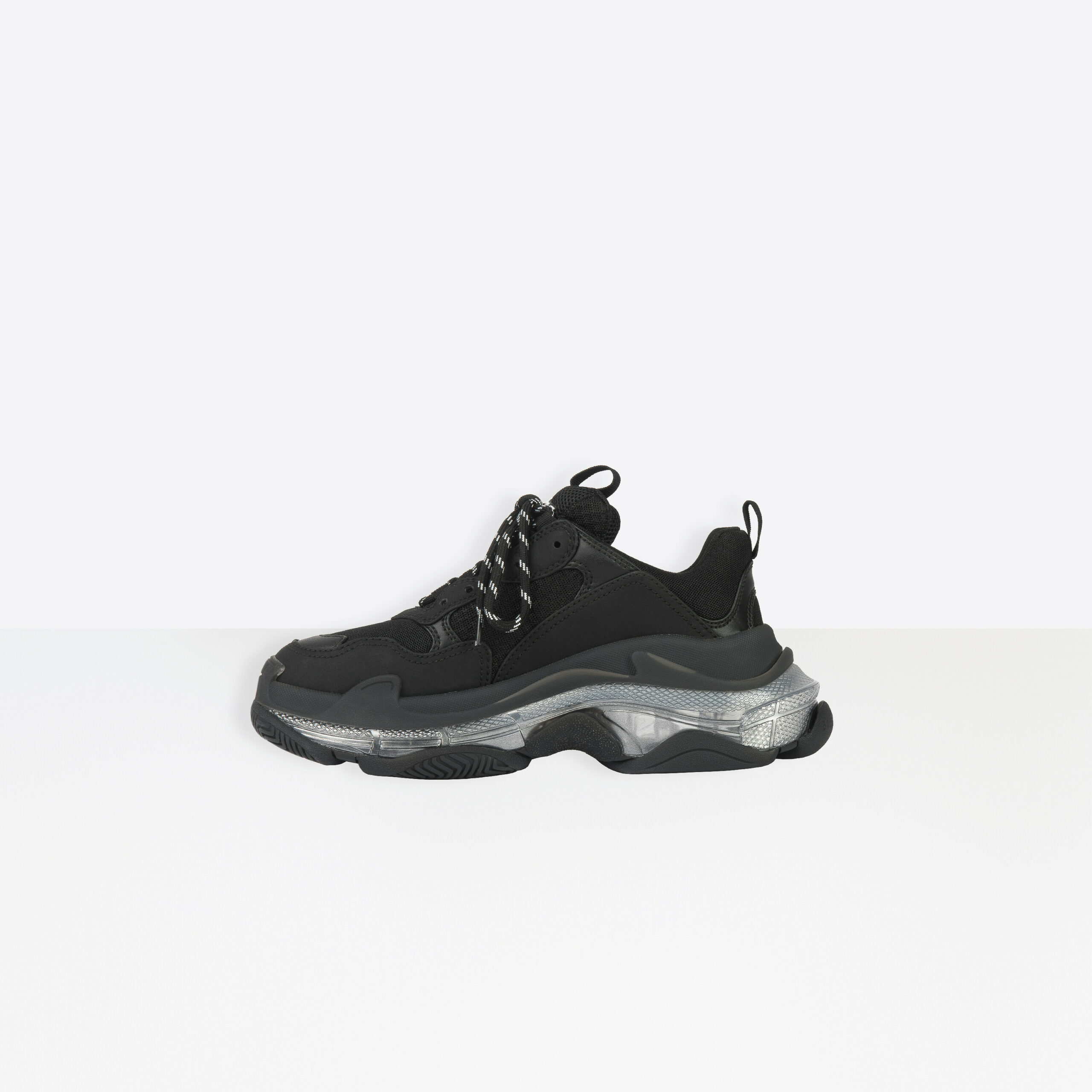 TRIPLE S CLEAR SOLE SNEAKER BLACK
