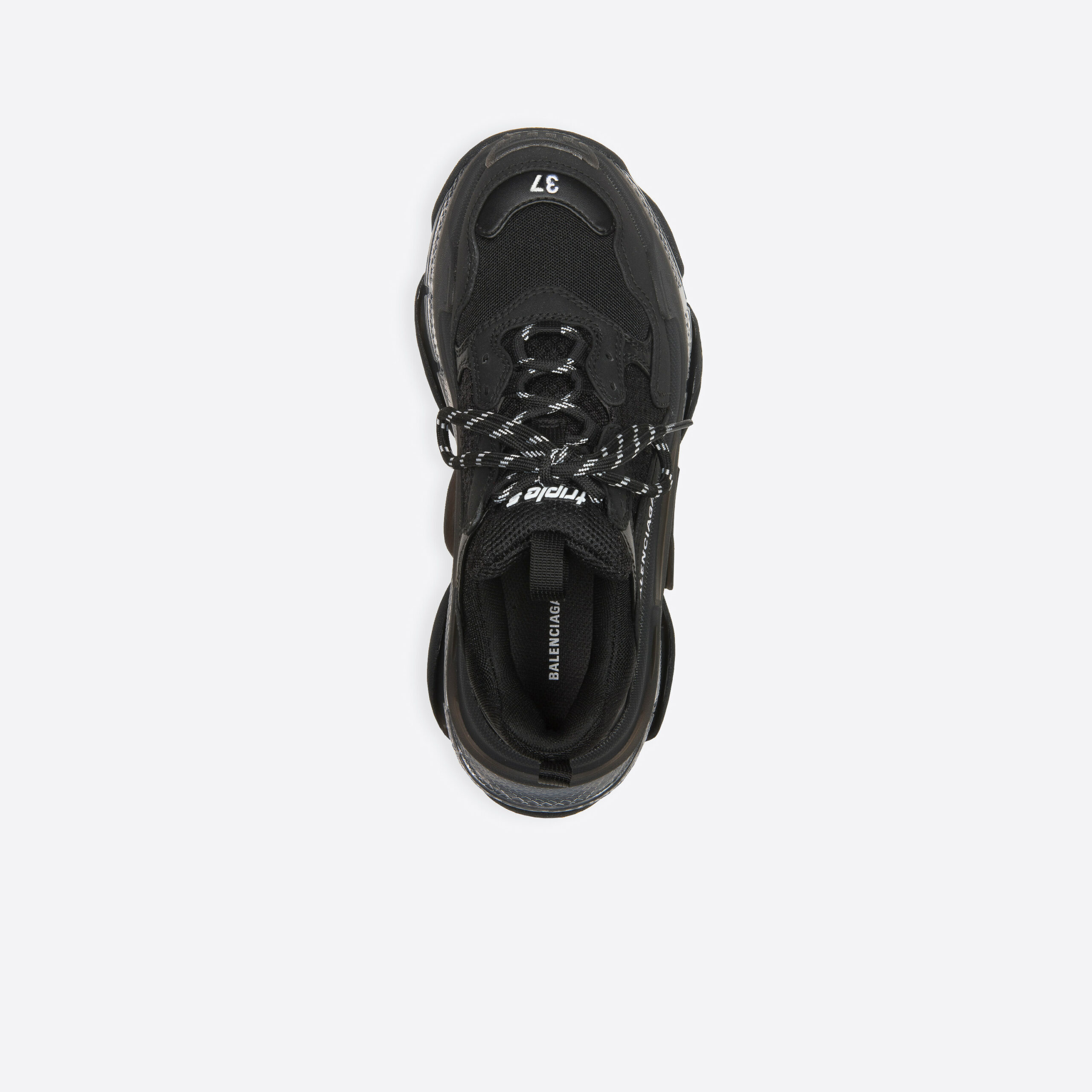 TRIPLE S CLEAR SOLE SNEAKER BLACK