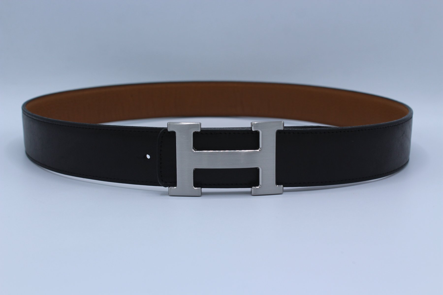 REVERSIBLE BUCKLE  %100 LEATHER BELT BROWN&BLACK 40 MM
