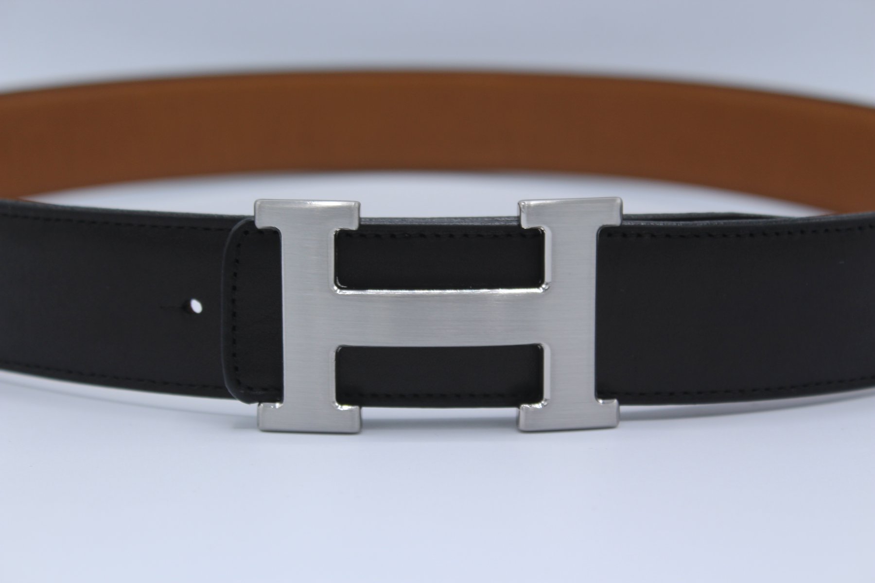 REVERSIBLE BUCKLE  %100 LEATHER BELT BROWN&BLACK 40 MM