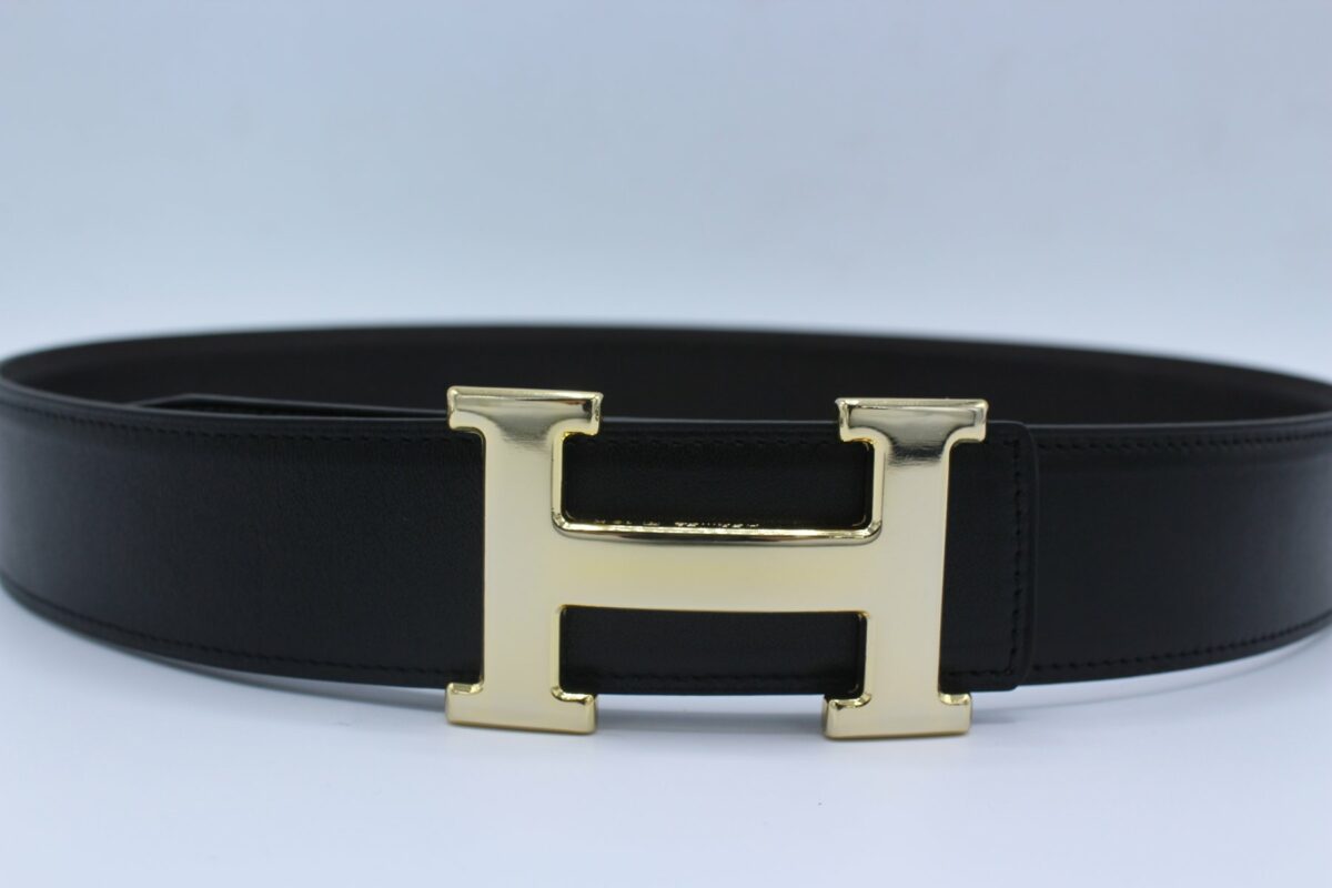 H BUCKLE BELT REVERSIBLE DARK BROWN&BLACK
