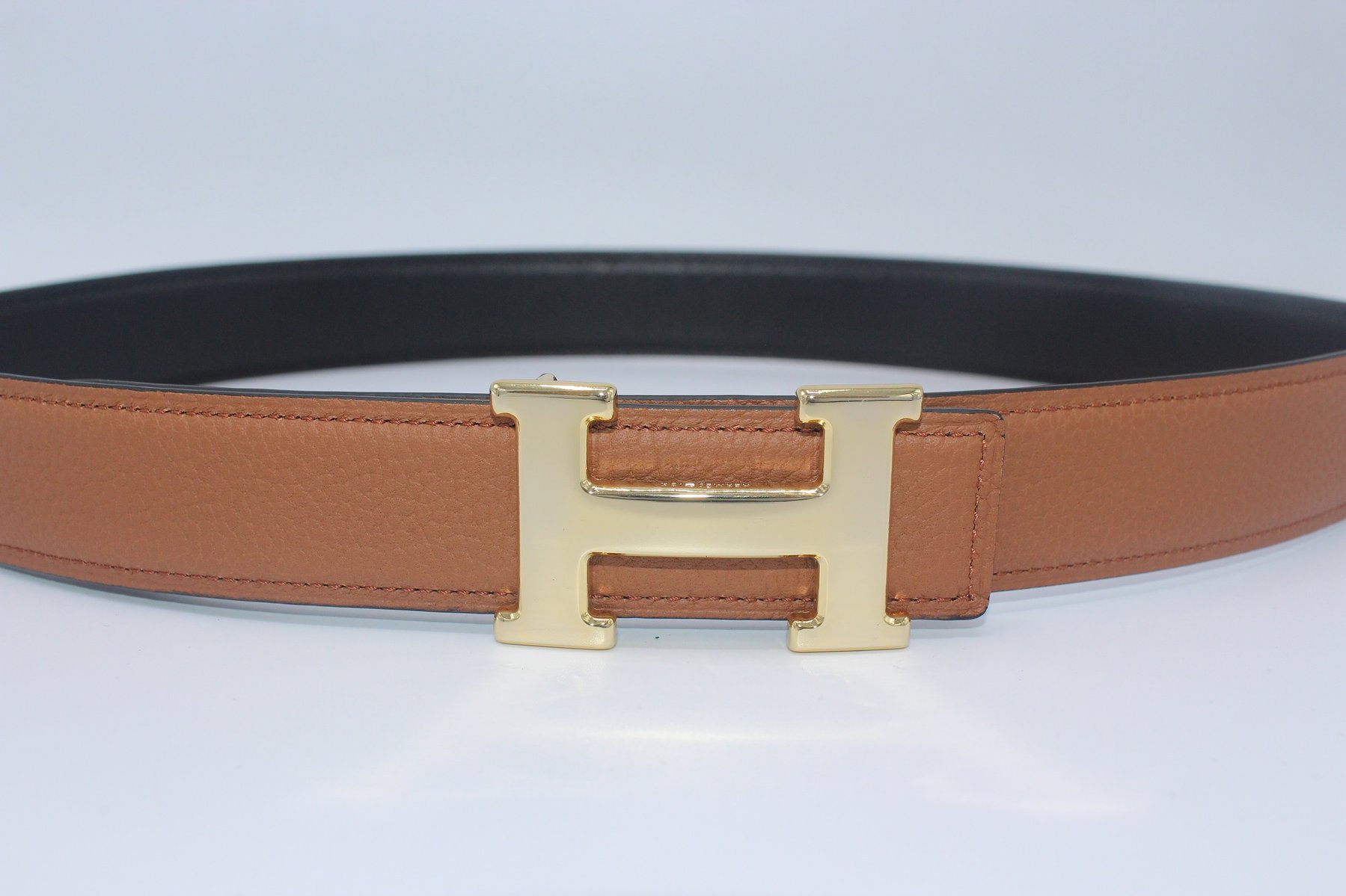 REVERSIBLE BUCKLE  %100 LEATHER BELT BROWN&BLACK 35MM
