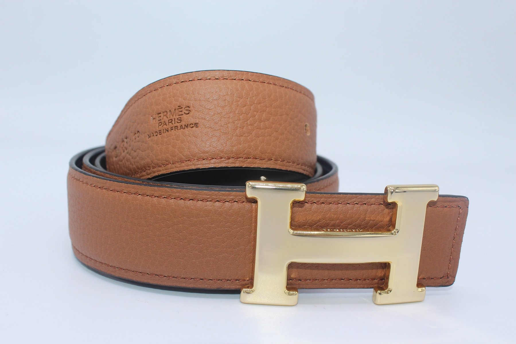 REVERSIBLE BUCKLE  %100 LEATHER BELT BROWN&BLACK 35MM