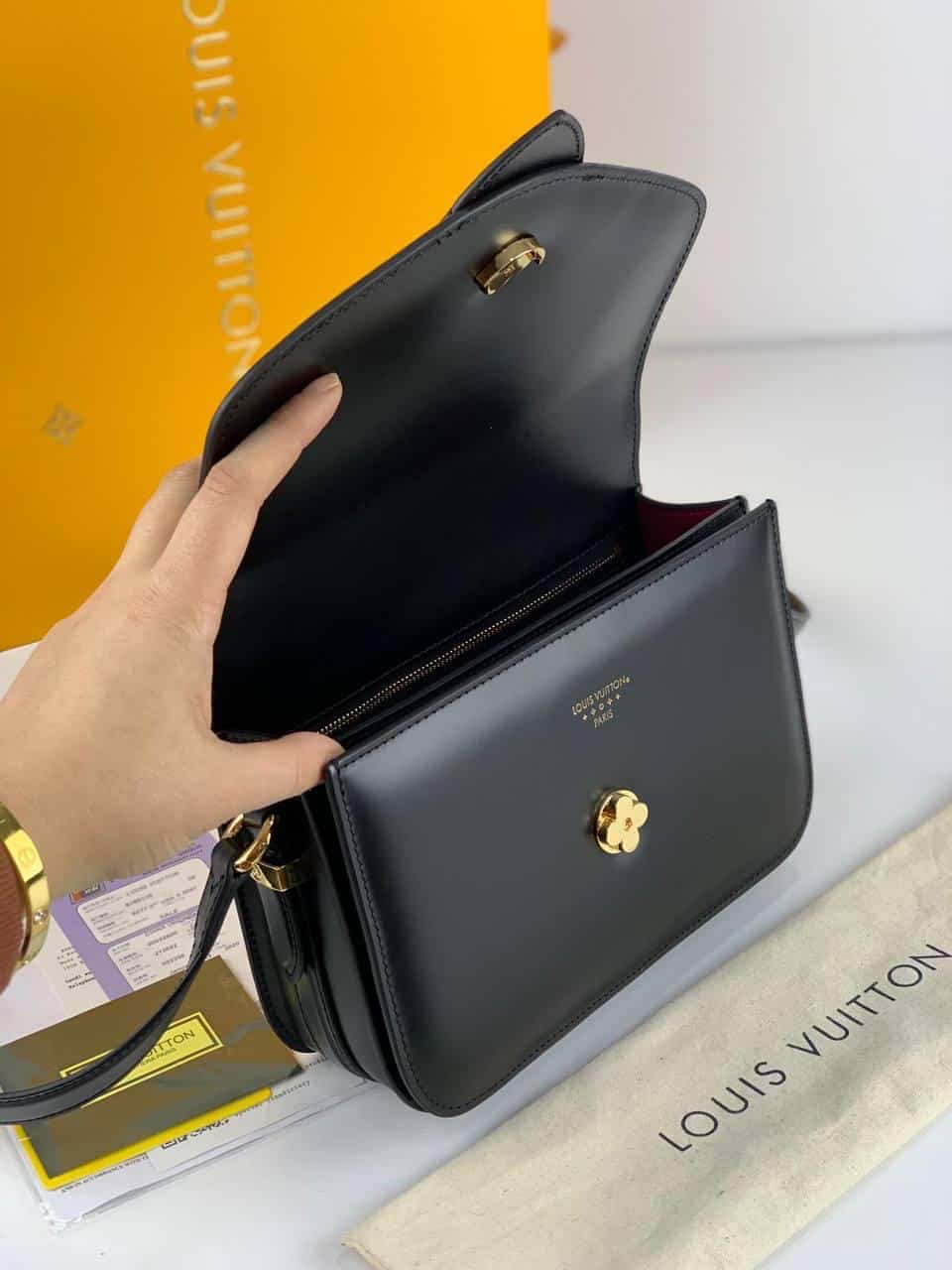 Black LV Leather Bag