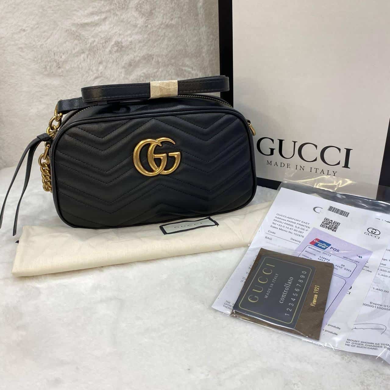 SMALL CAMERA MATELASSÉ SHOULDER BAG BLACK