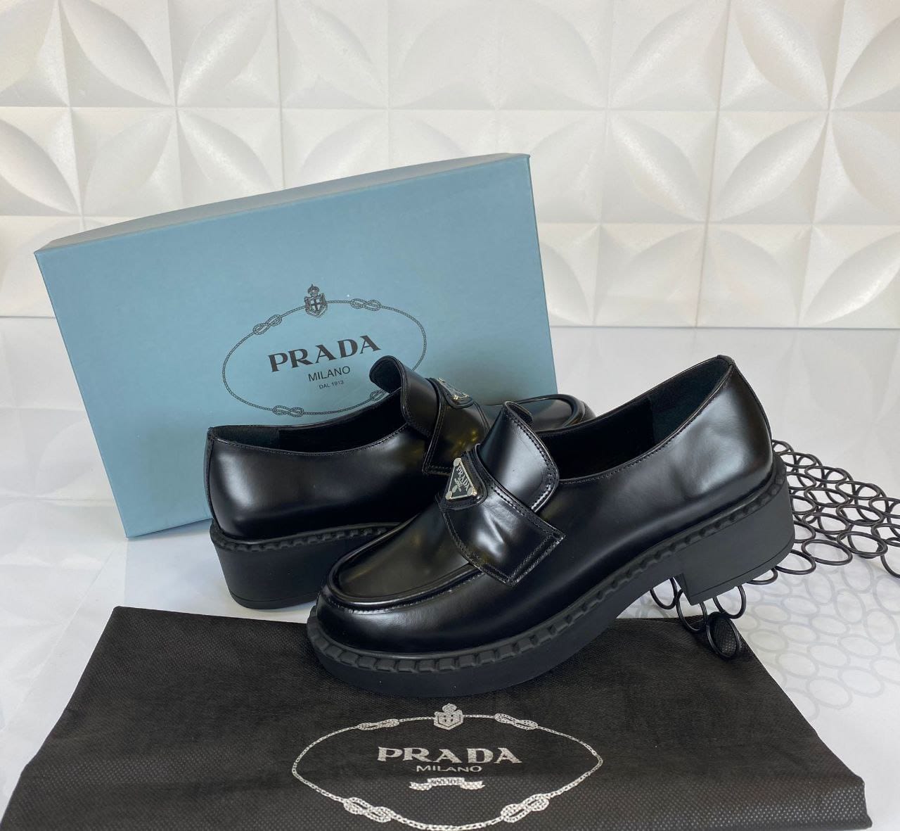 Brushed Leather Women Black Loafers