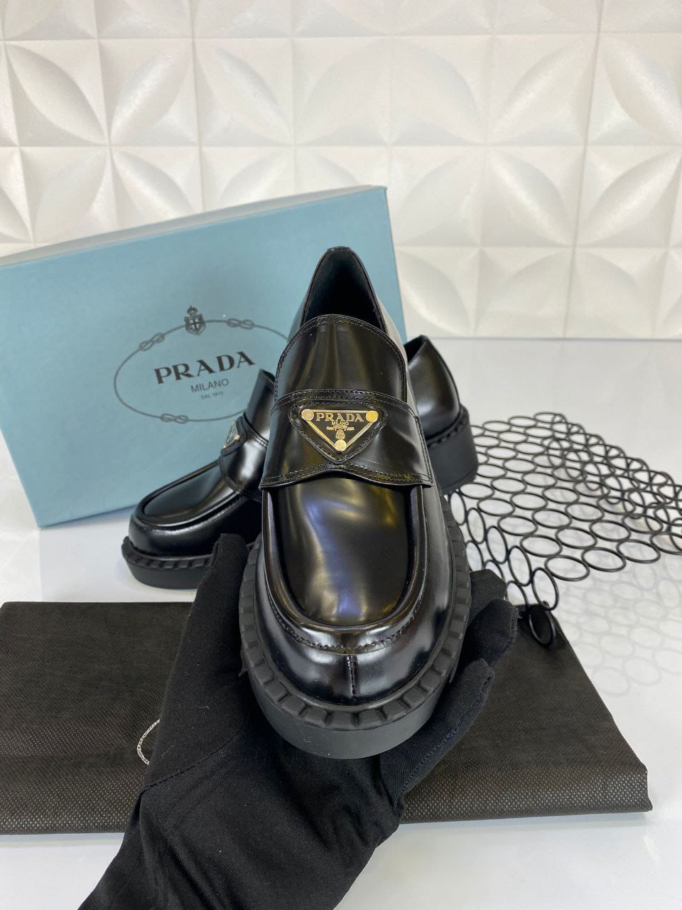 Brushed Leather Women Black Loafers