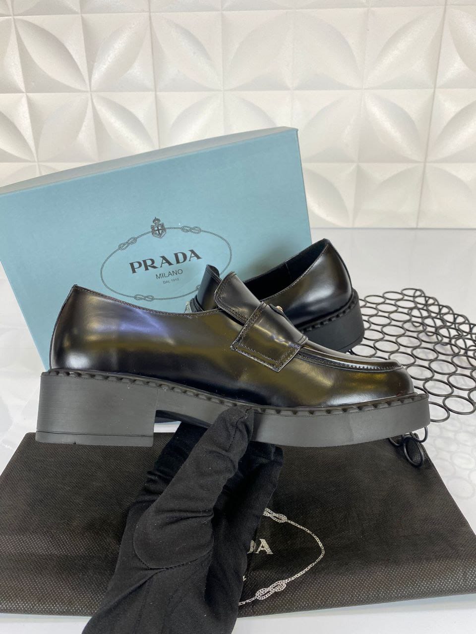 Brushed Leather Women Black Loafers