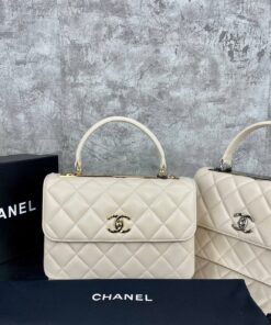 Flap Bag with Top Handle White