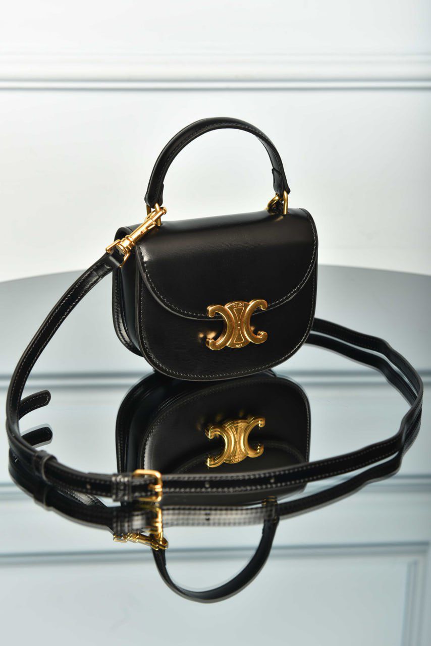 Mini Besace Clea in Shiny Calfskin