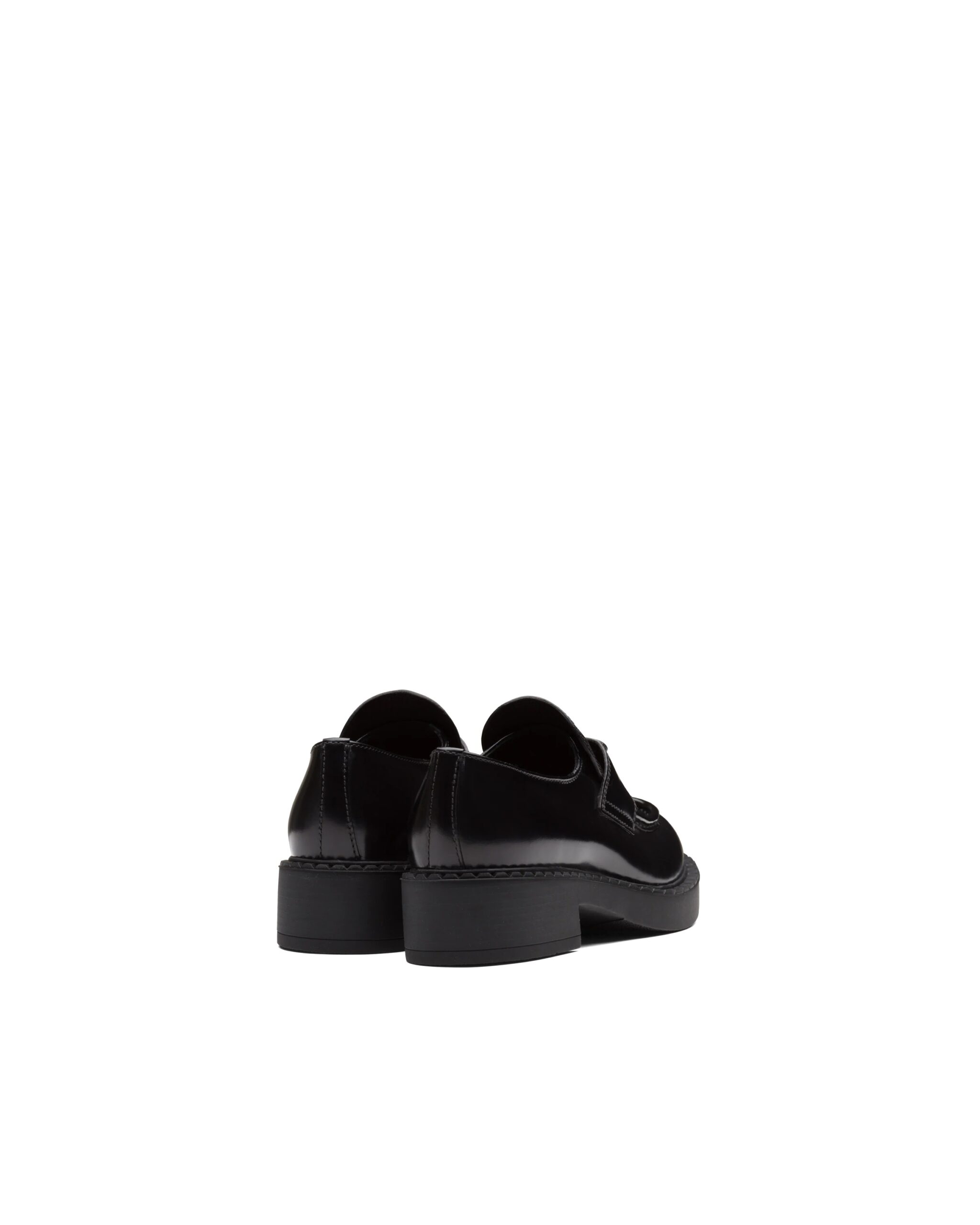 Brushed Leather Women Black Loafers