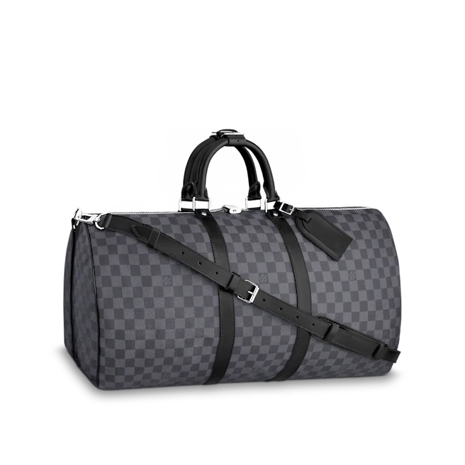KEEPALL BANDOULIÈRE 55 DAMIER GRAPHITE CANVAS