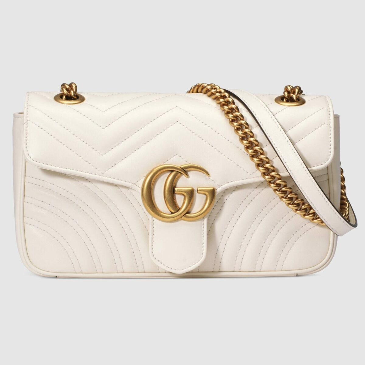 MARMONT SMALL MATELASSÉ SHOULDER BAG-WHITE/BEIGE
