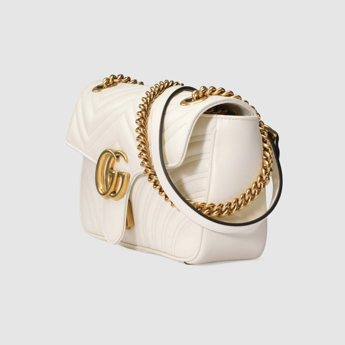 MARMONT SMALL MATELASSÉ SHOULDER BAG-WHITE/BEIGE
