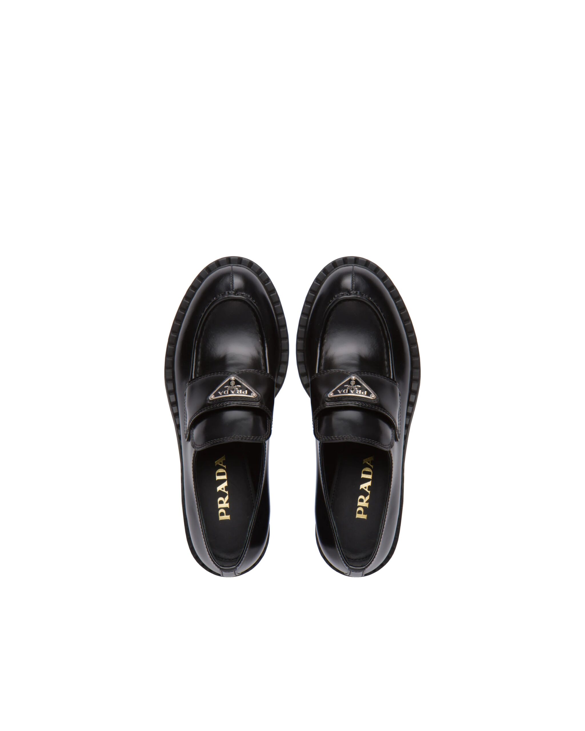 Brushed Leather Women Black Loafers