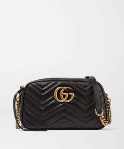 SMALL CAMERA MATELASSÉ SHOULDER BAG BLACK